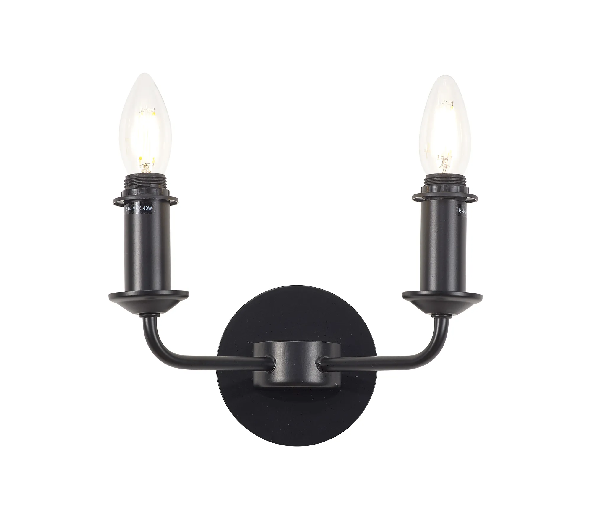 D0684  Banyan Switched Wall Lamp 2 Light Matt Black